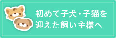 初めて子犬・子猫を迎えた飼い主様へ